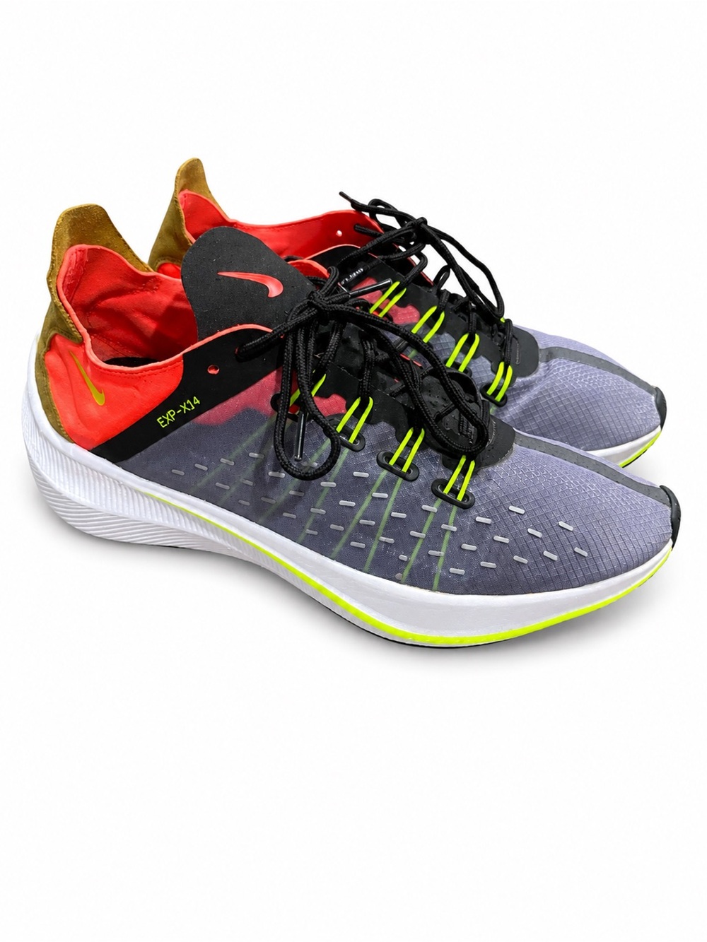 Nike EXP-X14 Running Sneakers – Men’s Size 9 – Neon Volt / Crimson / Grey